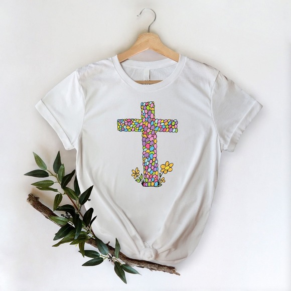 Easter Cross Shirt, Christian Easter Shirt, Easter Jesus Shirt, - Picture 1 of 2